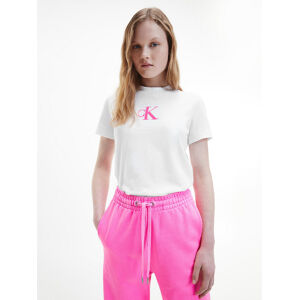 Calvin Klein dámské bílé tričko - L (YAF)